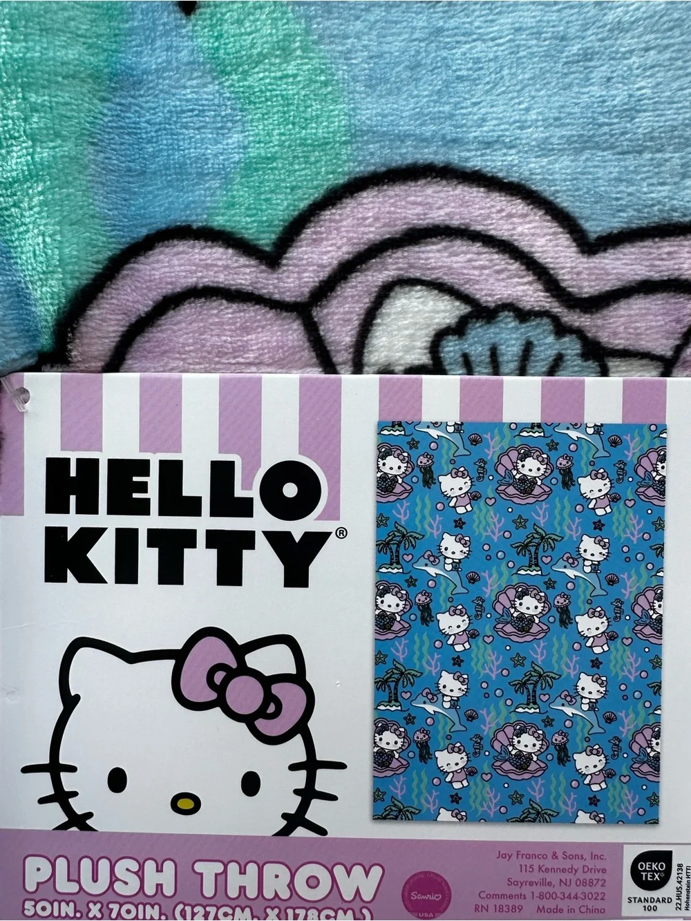 Ocean Adventure - Hello Kitty Plush Throw Blanket NWT